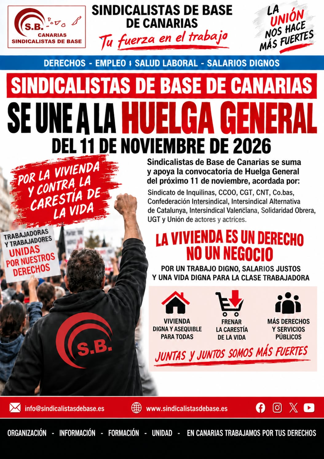 ¡Nos Sumamos A La Huelga General Del 11 De Noviembre De 2026!